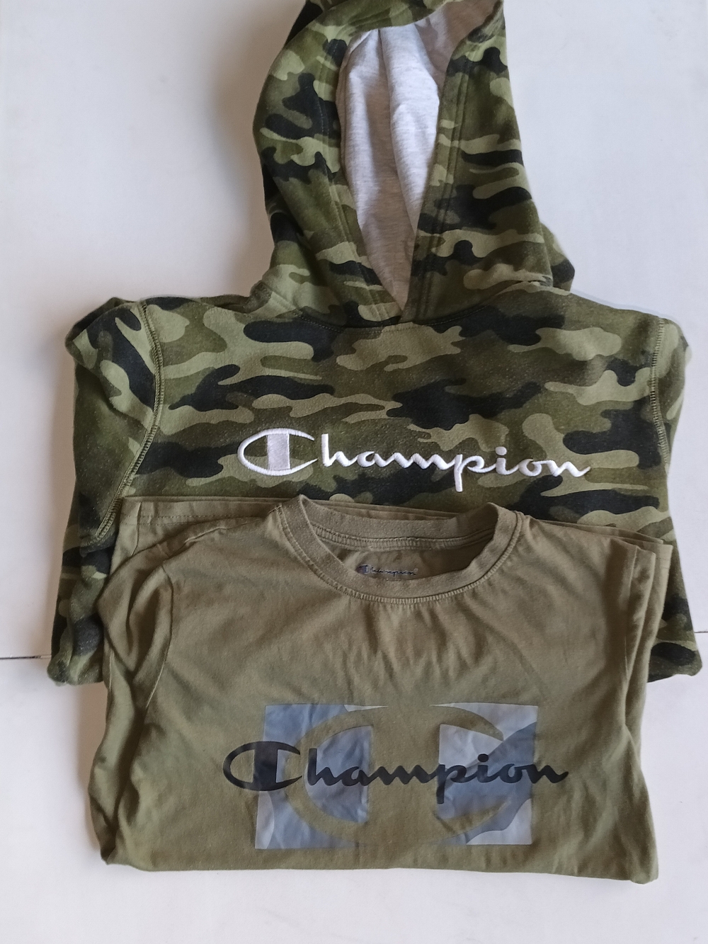 Champion Kids' Camo Hoodie and Olive Tee Set